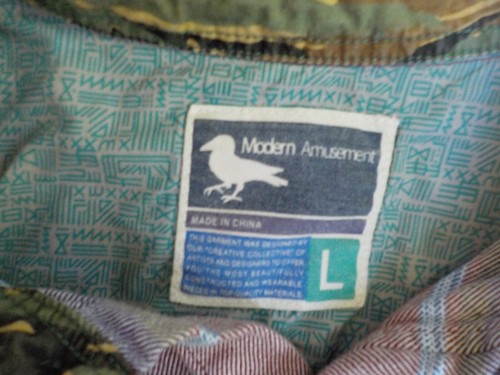 MODERN AMUSEMENT 100% Cotton Striped LS Button Front Shirt Multicolor SZ LARGE - Picture 4 of 4