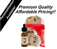 Beard Care Kit. Includes: Beard Oil, Beard Balm, Soap,  Beard Shaping Comb