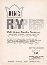King Radio Corp RSVP Aircraft Radio Equipment 1962 Print Ad Olathe
