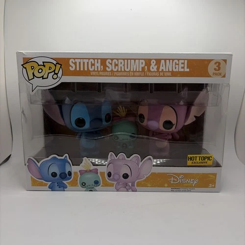 BOX DMG Funko Pop! Disney Lilo Stitch Pack of 3, Includes Stitch, Angel Scrump