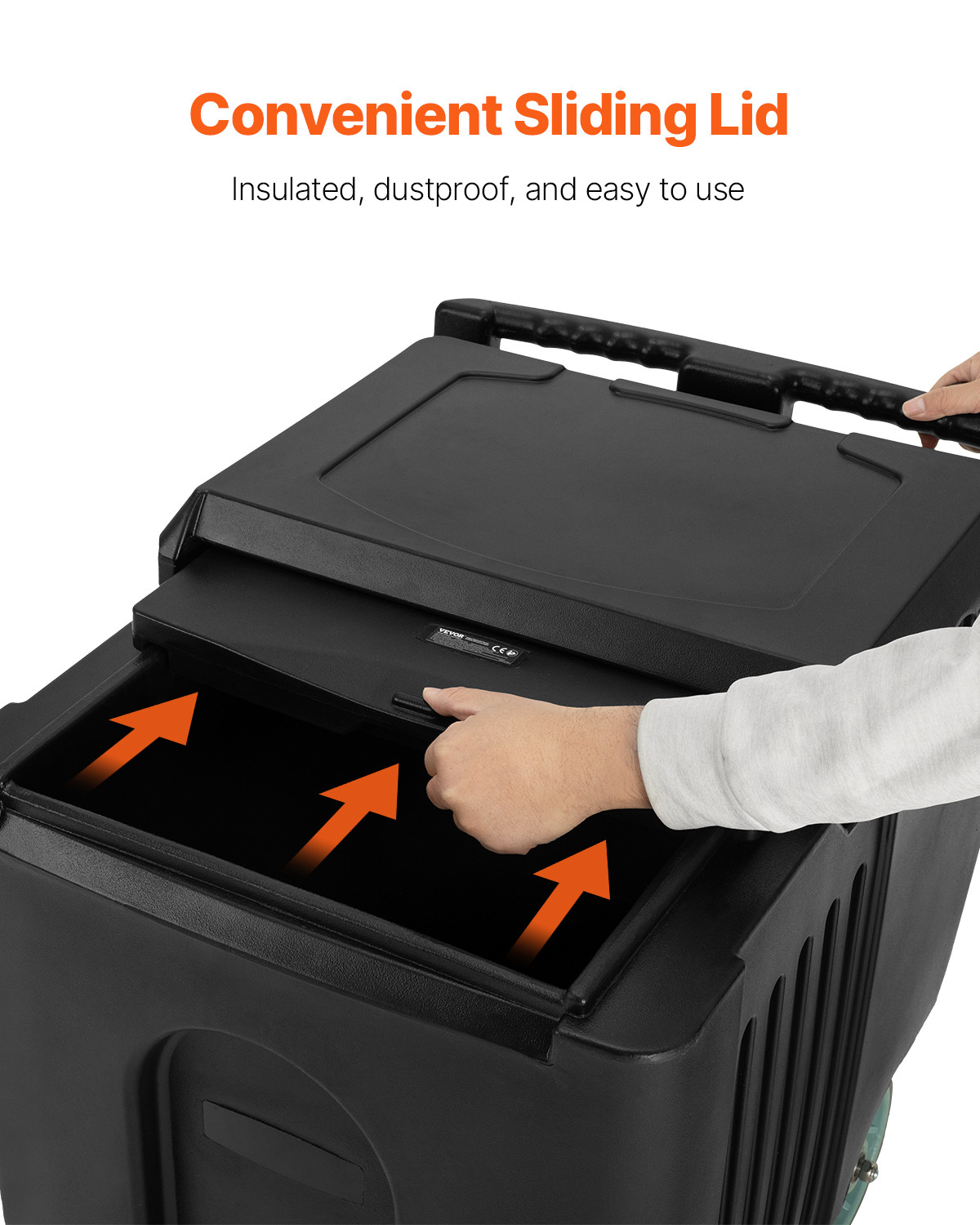 Commercial Underbar Ice Bin 31.5"x 23" Portable Ice Caddy with Sliding Lid