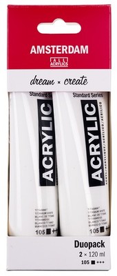 ROYAL TALENS Acrylfarbe AMSTERDAM titanium weiß 2 x 120 ml