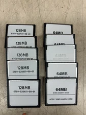 WMS  BB2 CF CARDS NEW 5 64 MB  5 128MB  10 TOTAL