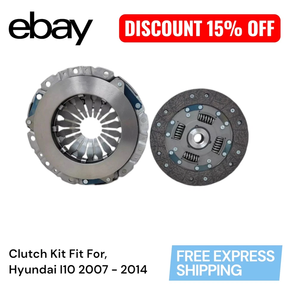 Clutch Kit Clutch & Pressure Plate Fit for Hyundai I10 2007-2014 OEM 4110002A10 - Image 3 of 4
