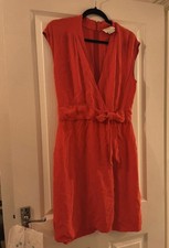 Kate Says Ade Red Orange Dress US Shirt Ze 8 UK Size 12
