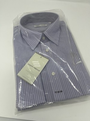 JOSEPH ABBOUD Dress Shirt River Rock 17 - 32/33 Purple Stripe Cotton NWT