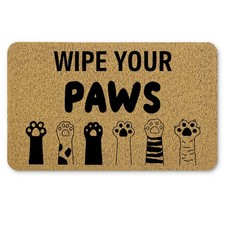 Wipe Your Paws Doormat, Cat Door Mat, 17x30 Inches
