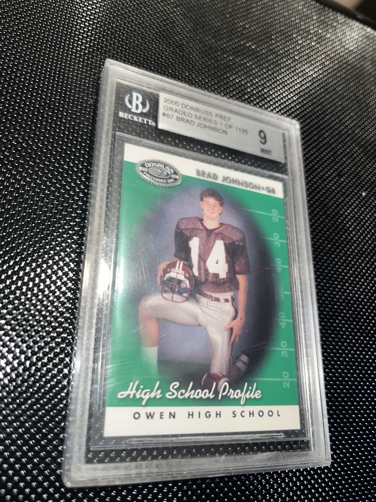 2000 Donruss Preferred QBC BRAD JOHNSON #67 GRADED SERIES 1 of 1125 BGS 9 MINT