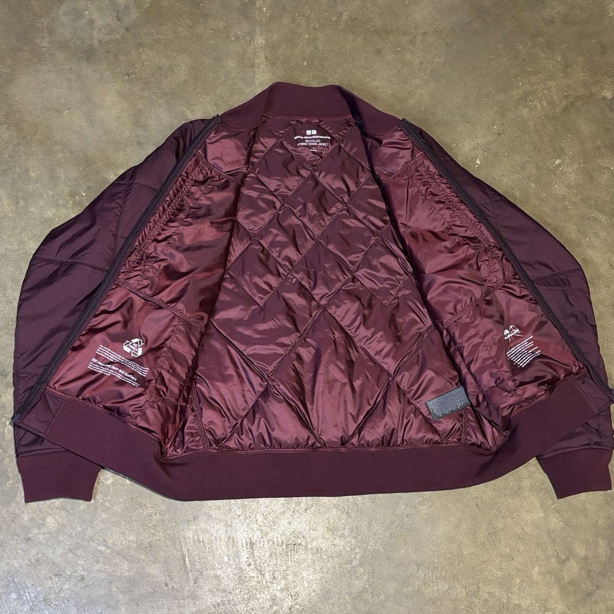 Uniqlo x White Mountaineering Hybrid Down Jacket L Maroon Unisex Gorpcore View 5