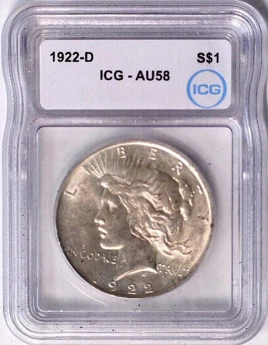 1922-D Peace Silver Dollar AU58 ICG