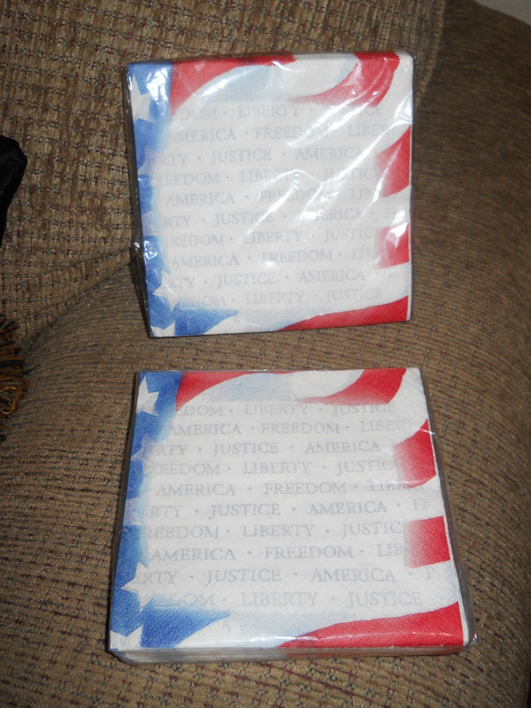 NEW ~2 Patriotic 5 in. x 5 in. Multicolor  Beverage Napkins (20-Pack) MSRP $3.99