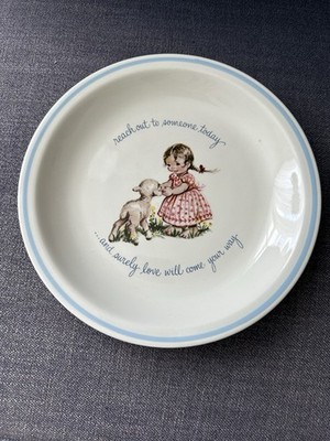 Rusties By Brownie Staffordshire England Plate Lamb And Little Girl
