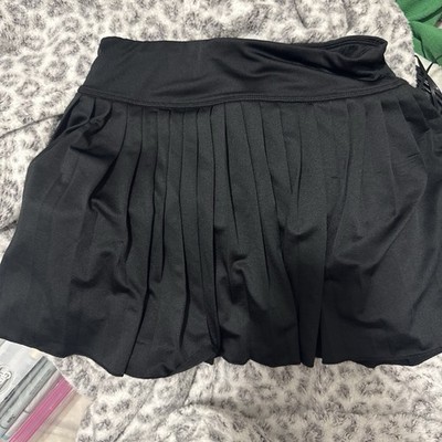 SO Girls Black Pleated Pull-On Skirt Elastic Waist Size L (14) Short