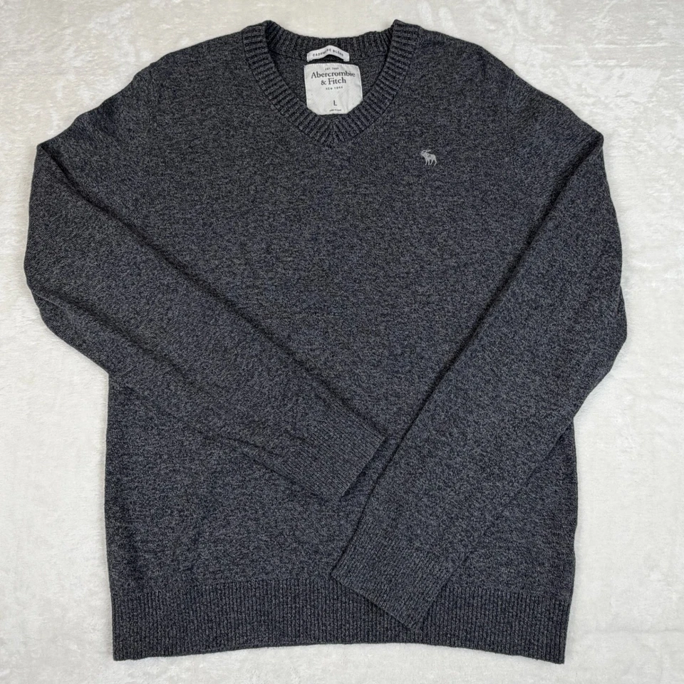 Abercrombie & Fitch Pullover Herren L grau Kaschmirmischung meliert... - Bild 3 von 4