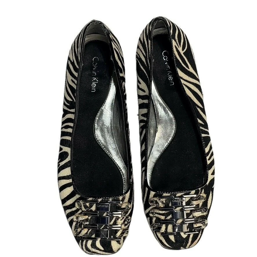 Calvin Klein Pazia Zebra Print Ballet Flats Size 7.5M - Image 3 of 4