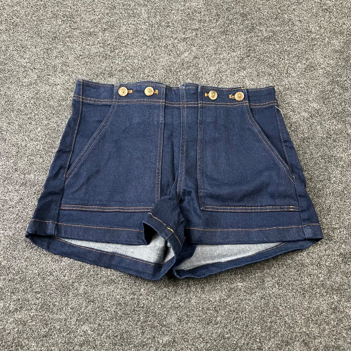 PILCRO The Kit High-Rise Utility Shorts Women's Size 29 Dark Denim