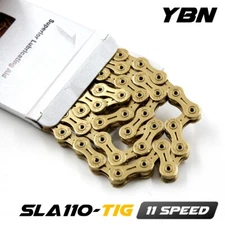 YBN SLA110-TIG TI 11 Speed Chain 116 Link - GOLD Campagnolo Shimano