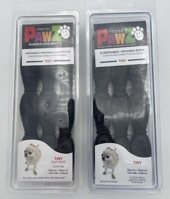 Pawz Dog Waterproof  Shoes - Tiny, 24 Boots Total  Black