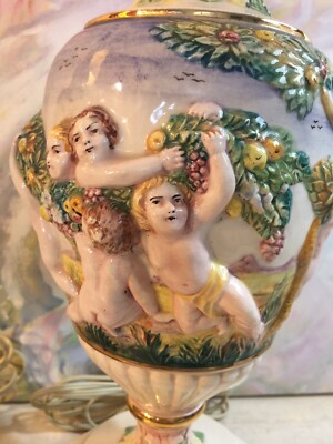 50 CAPODIMONTE PORCELAIN GARDEN OF EDEN CHERUB ITALY BABY SPRING