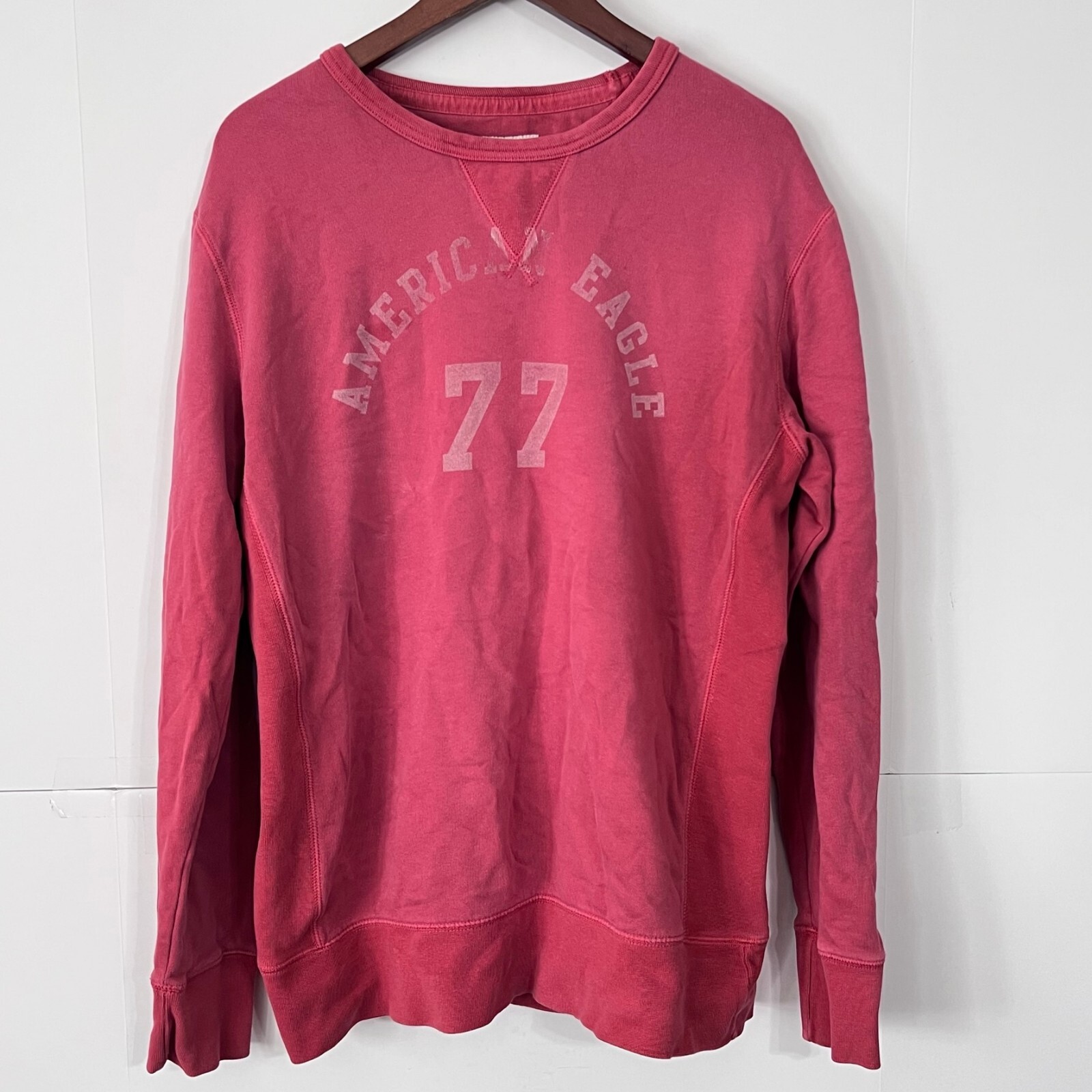 American Eagle Mens Sweatshirt Size M Salmon Pink Logo Crew Neck Long  Sleeve | eBay