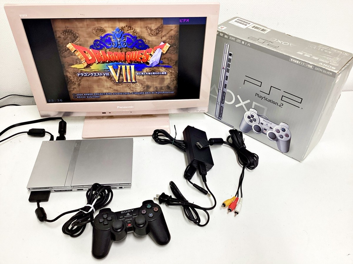 Nintendo Switch PlayStation2 SCPH-75000 Sony Playstation 2 Slim Silver SCPH-75000 Console Set 021
