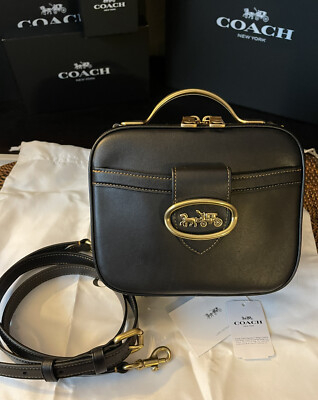 COACH 1941 Riley Lunch Box BLACK Glovetanned Leather NWT