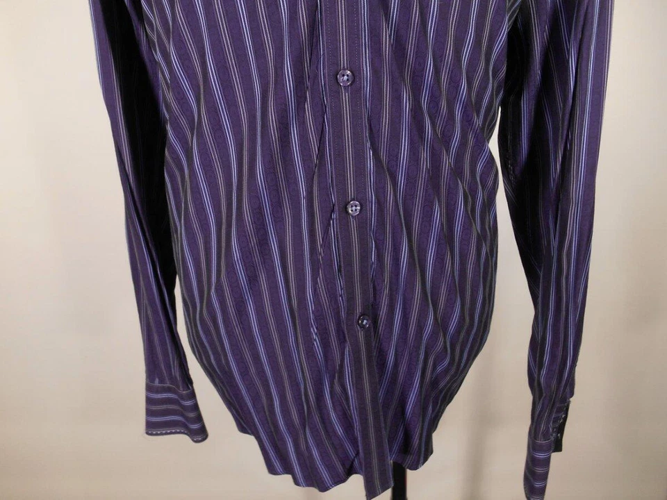 Linda camisa masculina manga longa design listrado azul Zagiri XL - Imagem 3 de 4