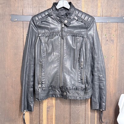 RED VALENTINO Leather Jacket Biker Black Sz M US 6 | eBay