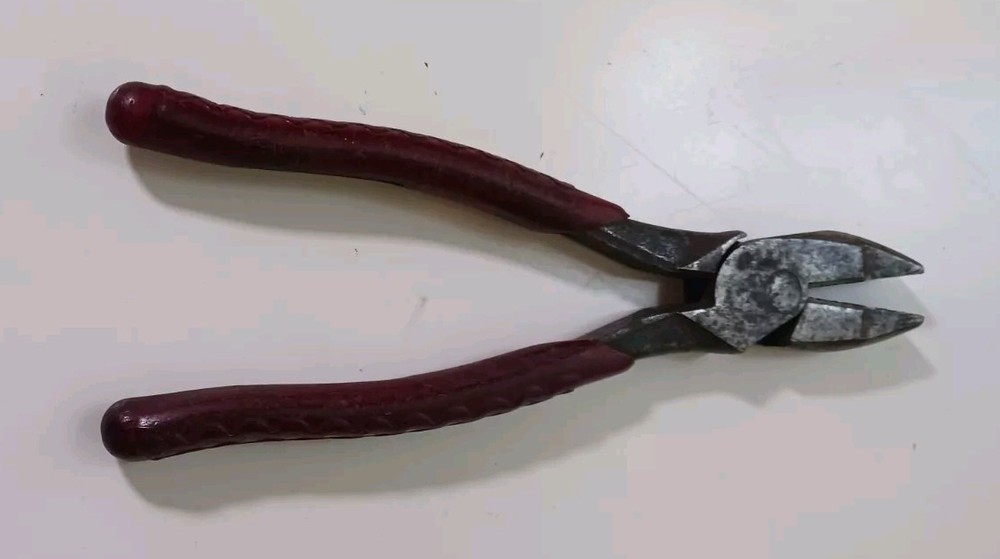 Vintage Klein & Sons Lineman Pliers w/Rubber Grips (Made in USA)