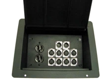PROCRAFT FPPL-1DUP8XF2XM-BK Recessed Stage Pocket / Floor Box 1AC+8XLR Female 2X