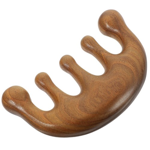 Massage Comb Gua Sha Tool Wooden Scalp Gold Sandalwood Combs - Picture 10 of 13