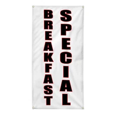 Vertical Vinyl Banner Multiple Sizes Breakfast Special Restaurant and Food