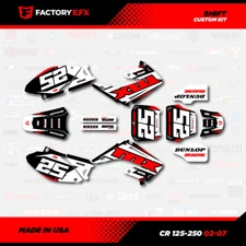 Black White Red Shift Racing Graphics Kit fit Honda Cr125 Cr250 02-07 CR 125 250
