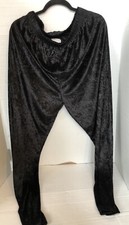 Vintage Black Crushed Velvet Pants Elastic Waist Sz. XL Made in USA