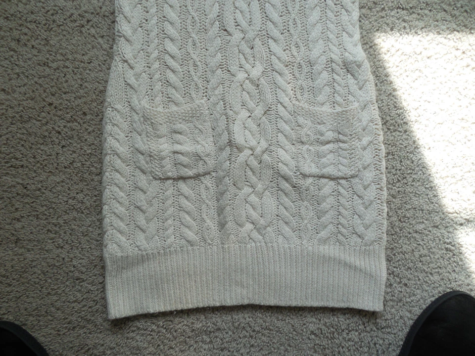 Vestido Suéter Ralph Lauren Marfil Tejido con Cable Manga Corta Capucha Cuello Talla XL (16) Foto 2 de 4