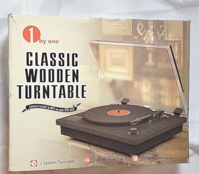 CLASSIC TURNTABLE BY 1 BY ONE Convert Records To MP3 Onto USB Stick New