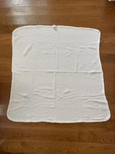 Cotton Waffle Weave Baby Blanket White USA Puddle Jumper Vintage 31x28