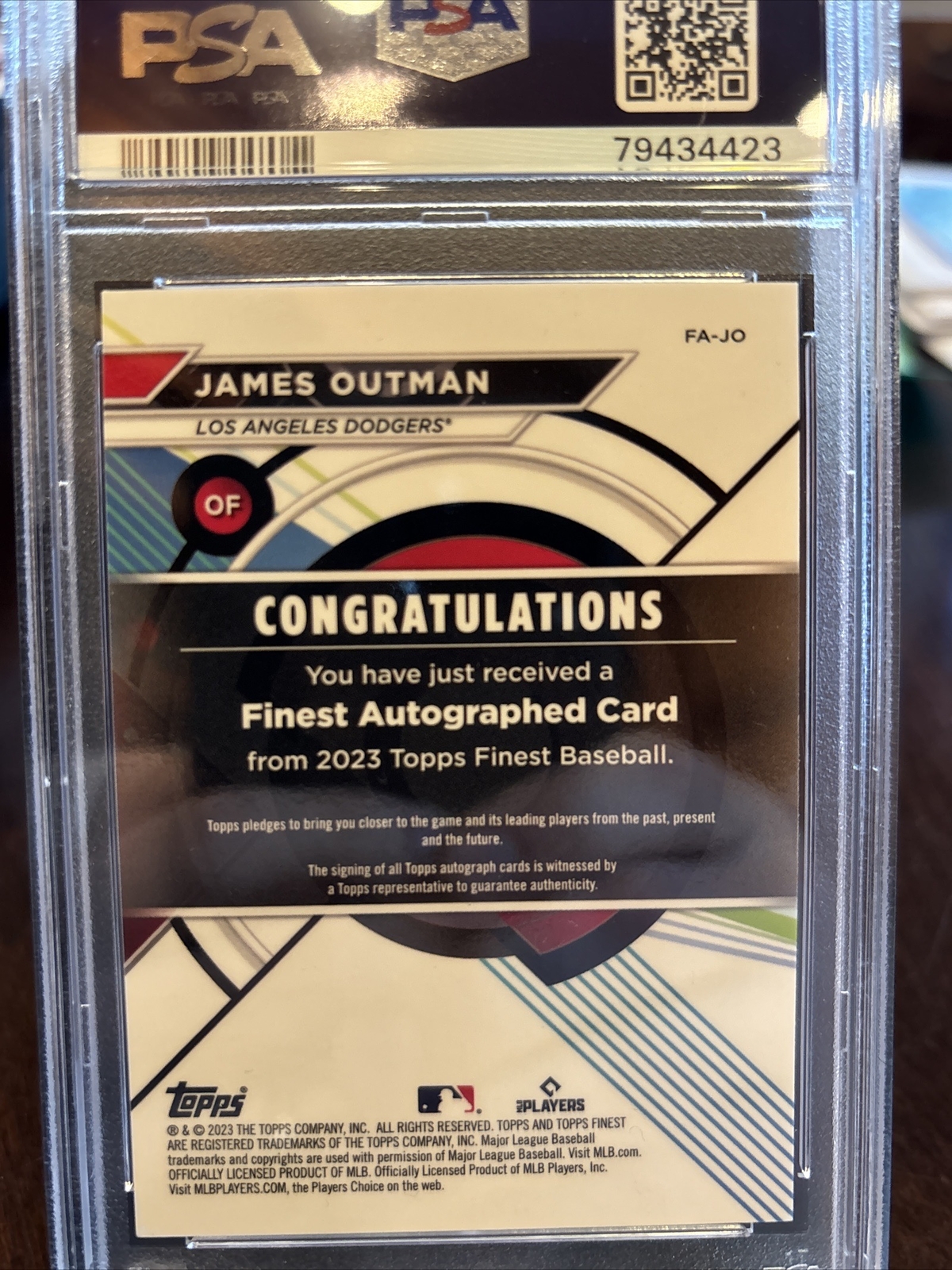 2023 Topps Finest James Outman Auto PSA 9 MINT eBay