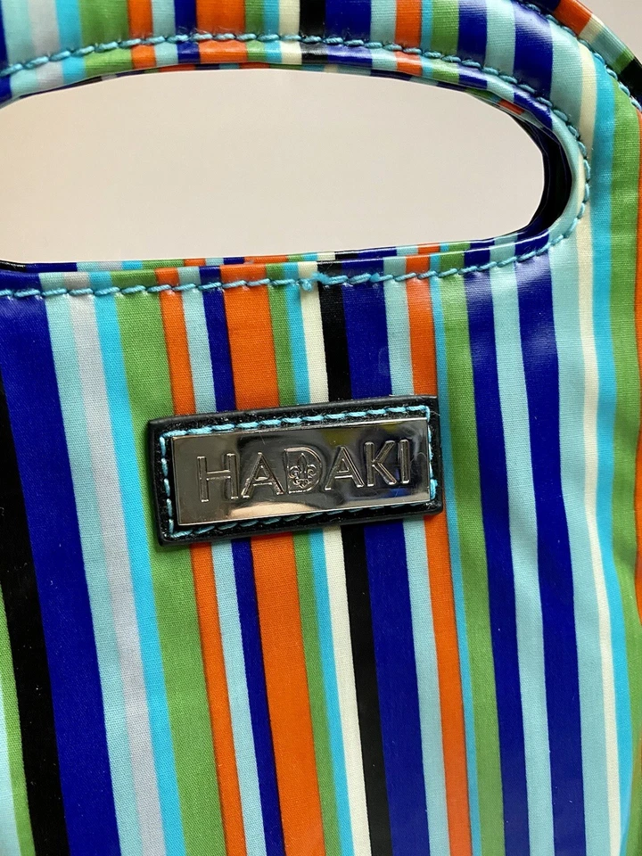 Bolsa tote de almoço isolada Hadaki by Kalencom listras coloridas alça reutilizável - Imagem 2 de 4