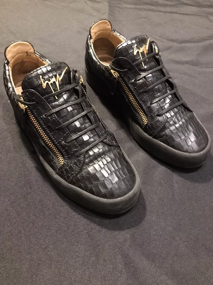 GIUSEPPE ZANOTTI ALLIGATOR EFFECT SNEAKERS .5 US .5 SHOES $ AUTHENTIC