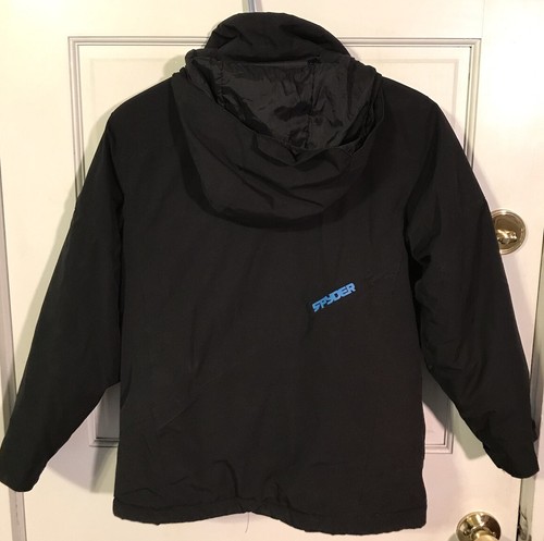 Giacca invernale Spyder full zip con cappuccio ragazzo taglia 12 nero e e e - Foto 2 di 2