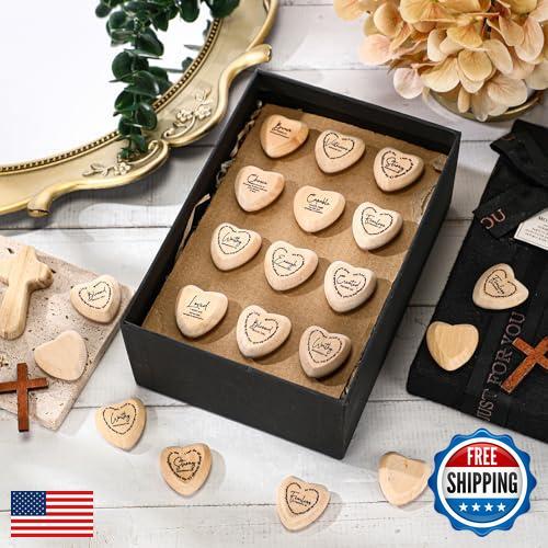 Geelin 36 Pcs Inspirational Christian Gift Religious Wooden Heart Tokens with - Picture 5 of 5