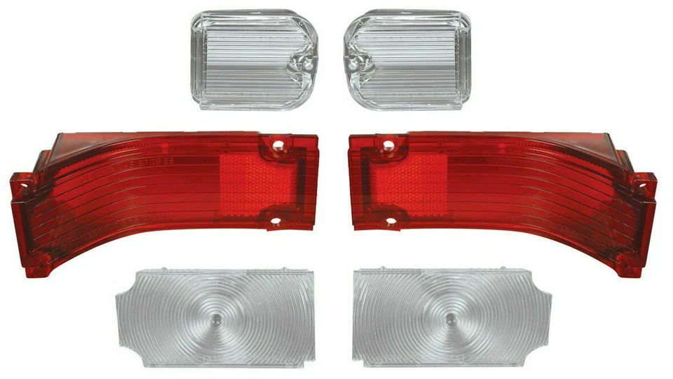 RestoParts Tail Light/Reflector/Back-Up Lens Set For 1966 Chevy Chevelle Models - Image 1 of 3