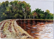 ACEO Original Painting  landscape  Art Card  Hand painting 2.5/3.5