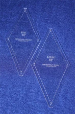 Quilt Templates-No Tip 45° Diamond 2 Pc Set- 6" & 6.5" -Acrylic 1/8" w/guides