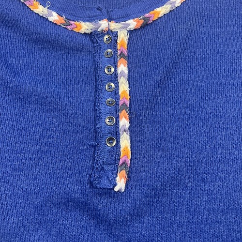 We The Free Free People blau Thermo Regenbogen Trim Langarm Henley Top Medium - Bild 4 von 14