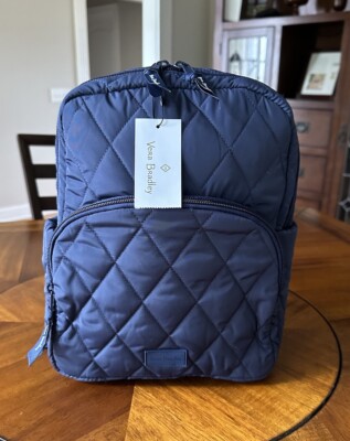 Vera Bradley Quilted Navy Backpack Outlet Essential Large Backpack - Cotton | Vera Bradley  main image 4