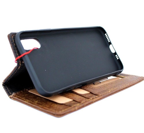 Genuine Full Leather Case for iPhone XR Wallet Soft Handmade Cover Bible Book - Picture 5 of 6