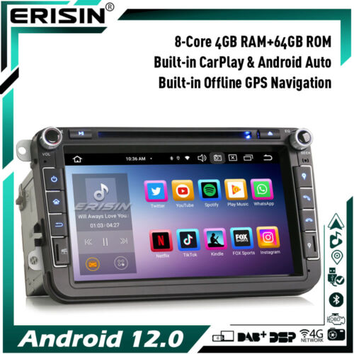 8-Core Android 12 Car Stereo GPS For VW Passat Golf MK 5 6 Touran Jetta Polo DVD - Picture 20 of 20