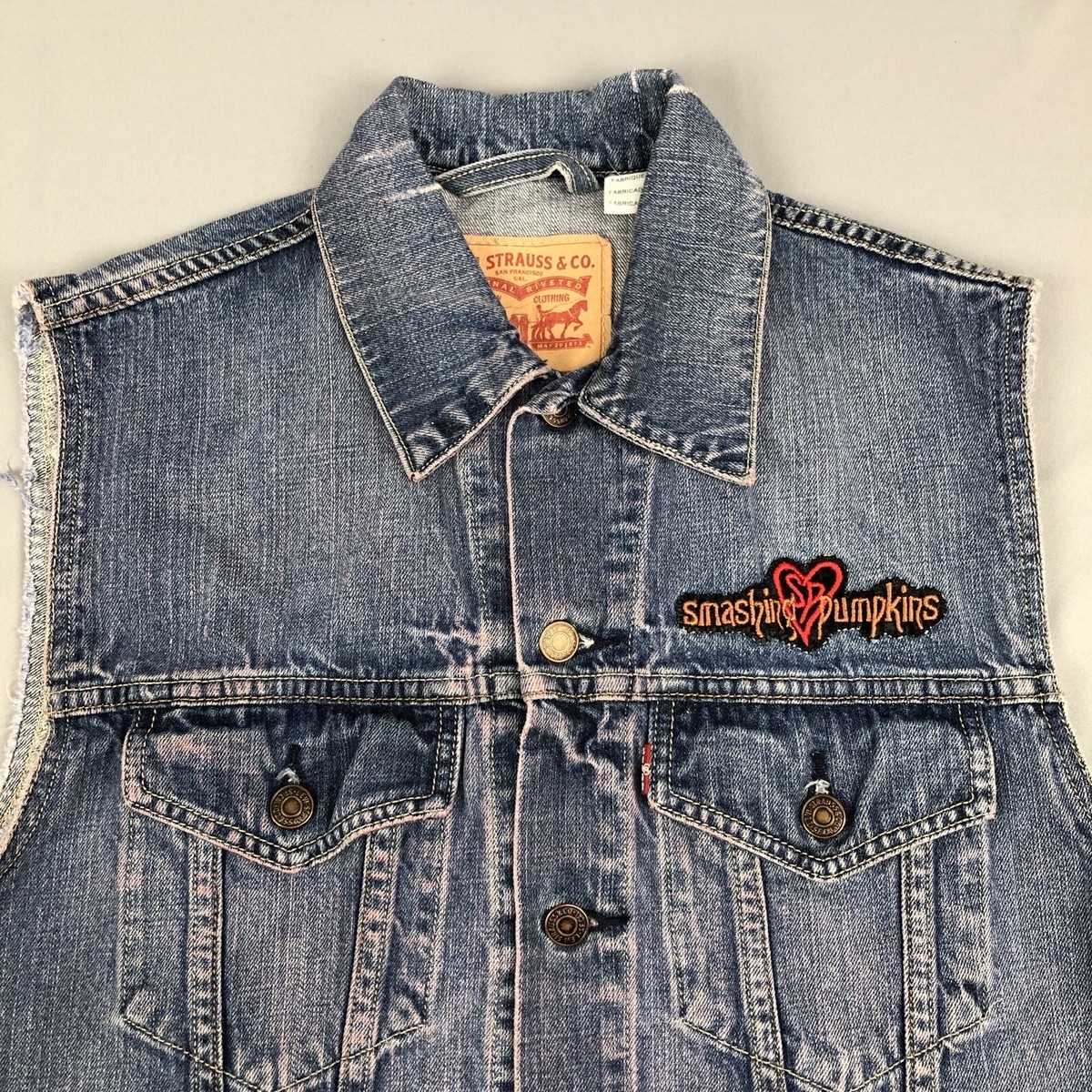 Vintage 90's SMASHING PUMPKINS & LEVI's Denim Vest Size
